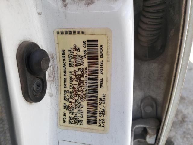 Photo 10 from auction – 2010 TOYOTA COROLLA BA with VIN 1NXBU4EE2AZ347604