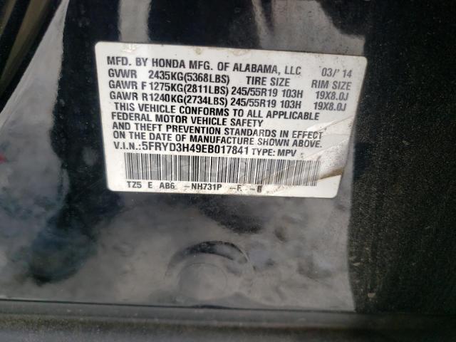 Photo 10 from auction – 2014 ACURA MDX TECHNO with VIN 5FRYD3H49EB017841