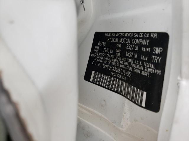 Photo 10 from auction – 2019 HYUNDAI ACCENT SE with VIN 3KPC24A31KE076795