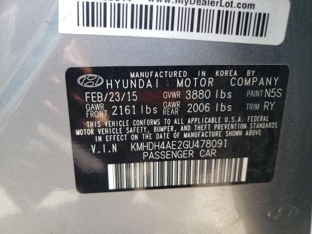 Photo 10 from auction – 2016 HYUNDAI ELANTRA SE with VIN KMHDH4AE2GU478091