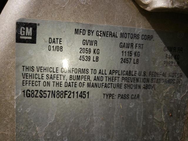 Photo 10 from auction – 2008 SATURN AURA XE with VIN 1G8ZS57N88F211451