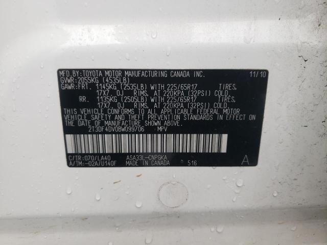 Photo 10 from auction – 2011 TOYOTA RAV4 LIMIT with VIN 2T3DF4DV0BW099706