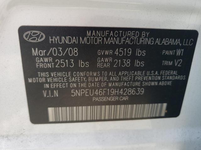 Photo 10 from auction – 2009 HYUNDAI SONATA SE with VIN 5NPEU46F19H428639