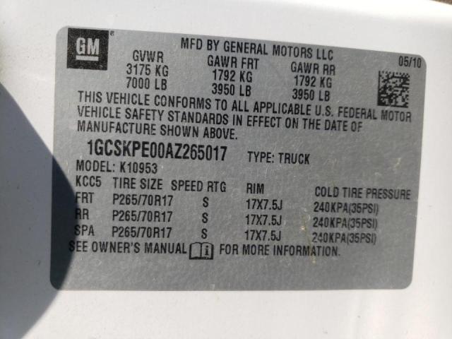 Photo 10 from auction – 2010 CHEVROLET SILVERADO with VIN 1GCSKPE00AZ265017