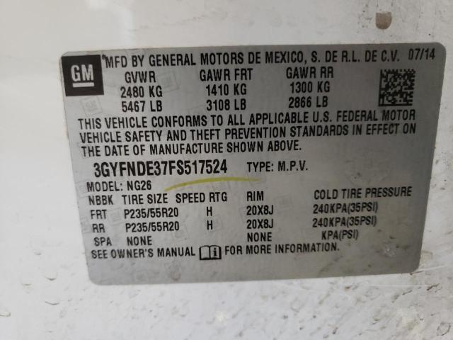 Photo 10 from auction – 2015 CADILLAC SRX PREMIU with VIN 3GYFNDE37FS517524