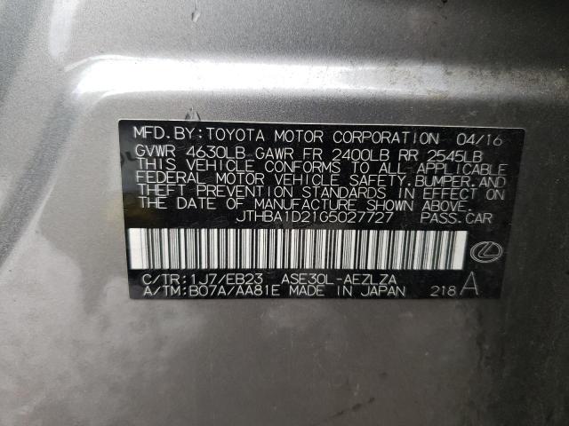 Photo 10 from auction – 2016 LEXUS IS 200T with VIN JTHBA1D21G5027727