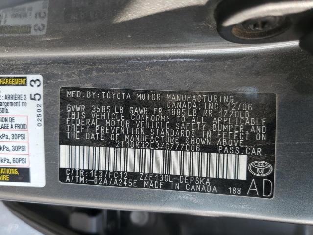 Photo 10 from auction – 2007 TOYOTA COROLLA CE with VIN 2T1BR32E37C777006