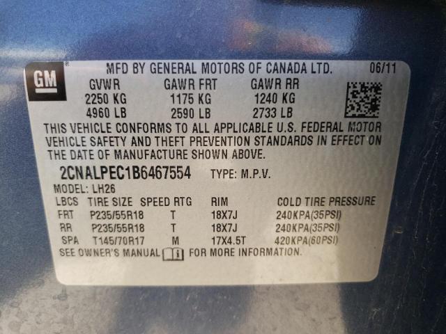 Foto 10 de la subasta – 2011 CHEVROLET EQUINOX LT con VIN 2CNALPEC1B6467554