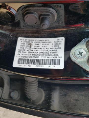 Photo 10 from auction – 2013 HONDA CIVIC LX with VIN 2HGFB2F58DH564775