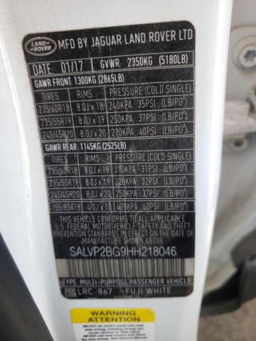 Photo 10 from auction – 2017 LAND ROVER RANGE ROVE with VIN SALVP2BG9HH218046