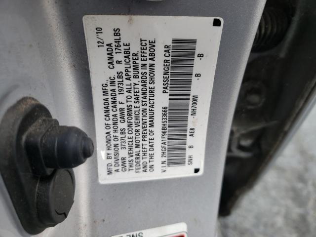 Photo 10 from auction – 2011 HONDA CIVIC EXL with VIN 2HGFA1F96BH533666