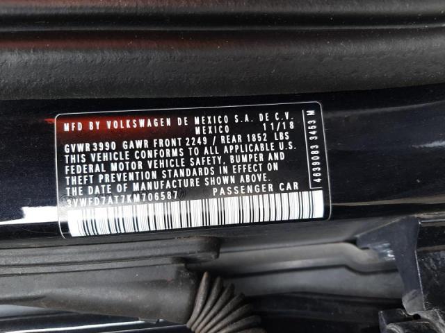 Photo 10 from auction – 2019 VOLKSWAGEN BEETLE S with VIN 3VWFD7AT7KM706587