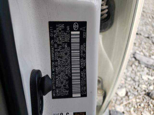 Photo 10 from auction – 2011 TOYOTA PRIUS with VIN JTDKN3DU9B0275930