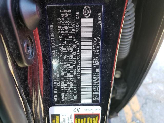 Foto 10 de la subasta – 2012 TOYOTA AVALON BAS con VIN 4T1BK3DB7CU444307