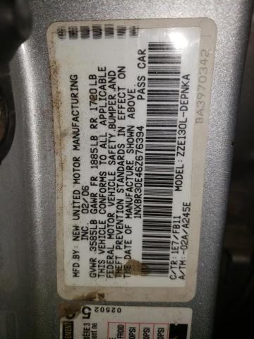 Photo 10 from auction – 2006 TOYOTA COROLLA CE with VIN 1NXBR30E46Z676394