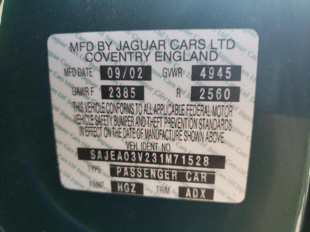 Photo 10 from auction – 2003 JAGUAR S-TYPE R with VIN SAJEA03V231M71528