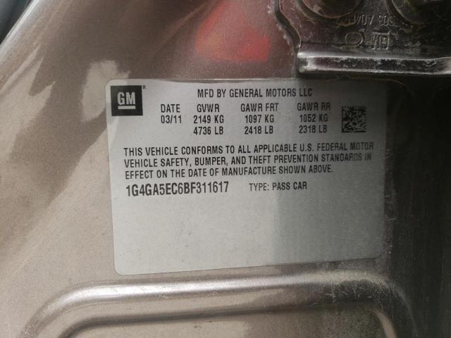 Photo 10 from auction – 2011 BUICK LACROSSE C with VIN 1G4GA5EC6BF311617