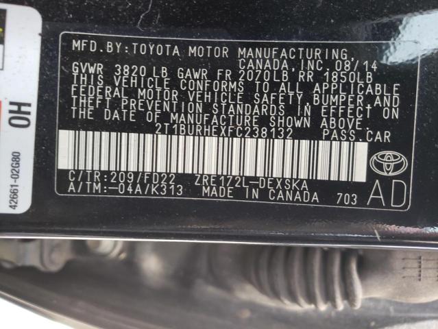 Photo 10 from auction – 2015 TOYOTA COROLLA L with VIN 2T1BURHEXFC238132