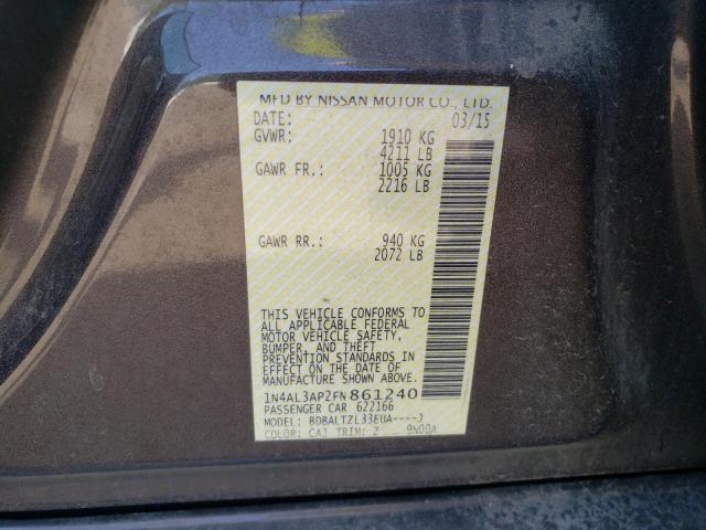 Photo 10 from auction – 2015 NISSAN ALTIMA 2.5 with VIN 1N4AL3AP2FN861240