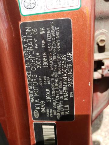 Photo 10 from auction – 2010 KIA FORTE SX with VIN KNAFW4A34A5064598