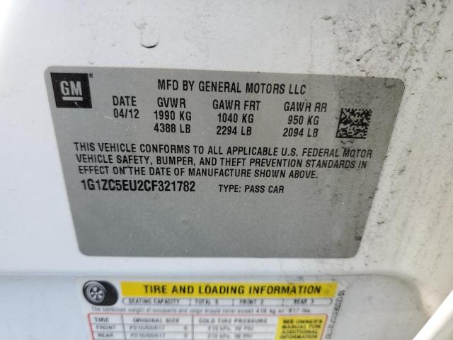 Photo 10 from auction – 2012 CHEVROLET MALIBU 1LT with VIN 1G1ZC5EU2CF321782