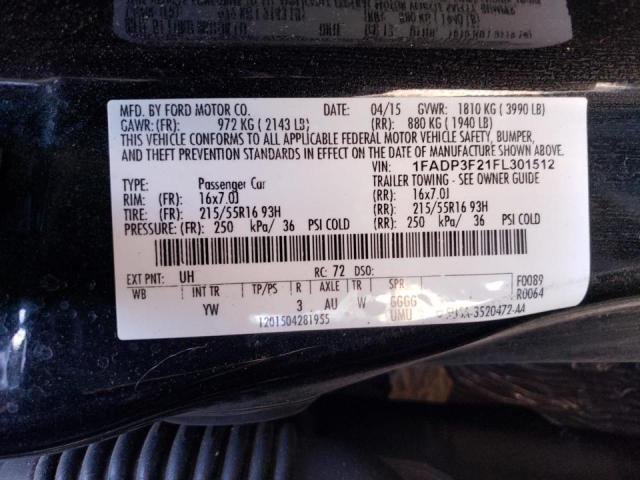 Photo 10 from auction – 2015 FORD FOCUS SE with VIN 1FADP3F21FL301512