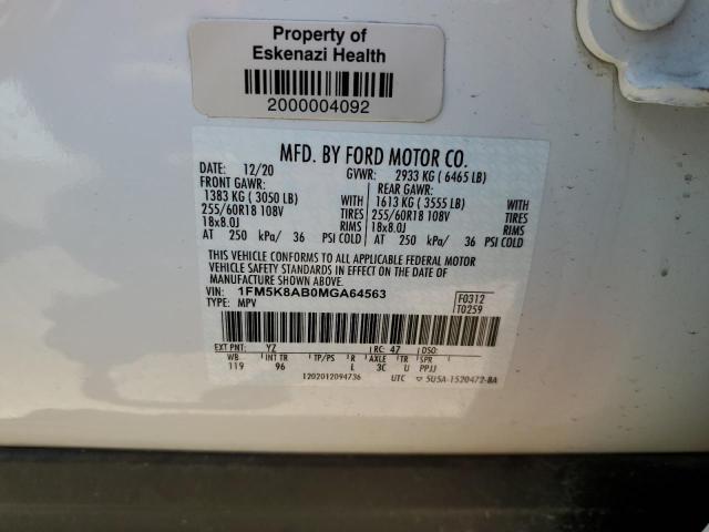 Photo 10 from auction – 2021 FORD EXPLORER P with VIN 1FM5K8AB0MGA64563