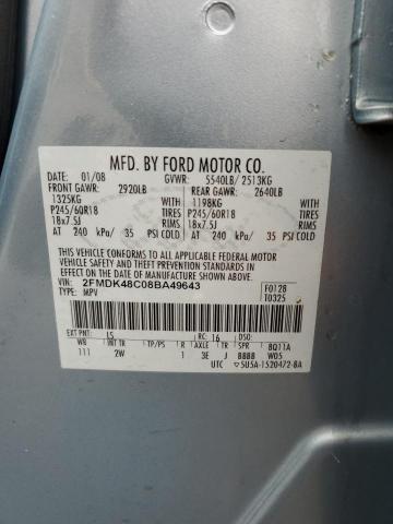 Photo 10 from auction – 2008 FORD EDGE SEL with VIN 2FMDK48C08BA49643