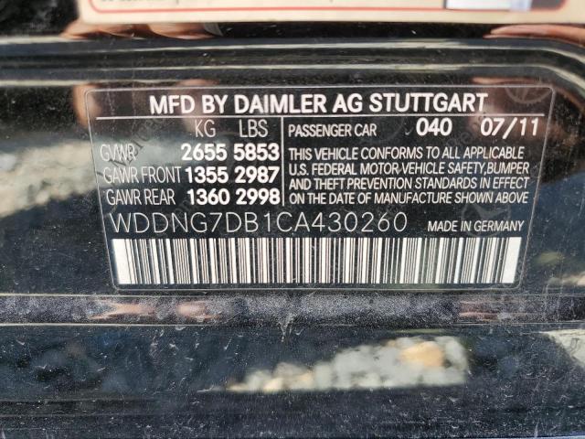Photo 10 from auction – 2012 MERCEDES-BENZ S 550 with VIN WDDNG7DB1CA430260