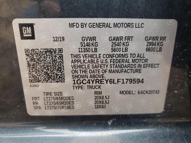 Photo 10 from auction – 2020 CHEVROLET silverado with VIN 1GC4YREY6LF179594