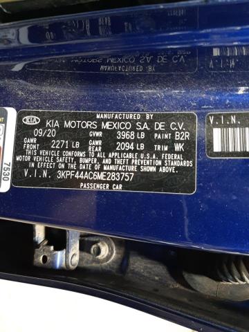 Photo 10 from auction – 2021 KIA FORTE GT with VIN 3KPF44AC6ME283757