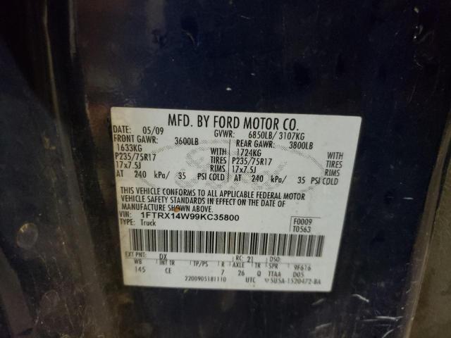 Photo 10 from auction – 2009 FORD F150 SUPER with VIN 1FTRX14W99KC35800