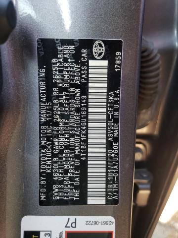 Photo 10 from auction – 2016 TOYOTA CAMRY LE with VIN 4T1BF1FK4GU169149