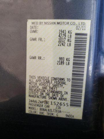 Photo 10 from auction – 2011 NISSAN ALTIMA with VIN 1N4AL2AP3BC152655