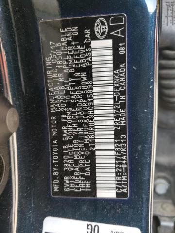 Photo 10 from auction – 2017 TOYOTA COROLLA L with VIN 2T1BURHE9HC915898
