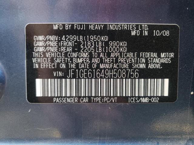 Photo 10 from auction – 2009 SUBARU IMPREZA 2. with VIN JF1GE61649H508756