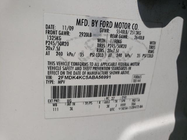 Photo 10 from auction – 2010 FORD EDGE LIMIT with VIN 2FMDK4KC5ABA56991
