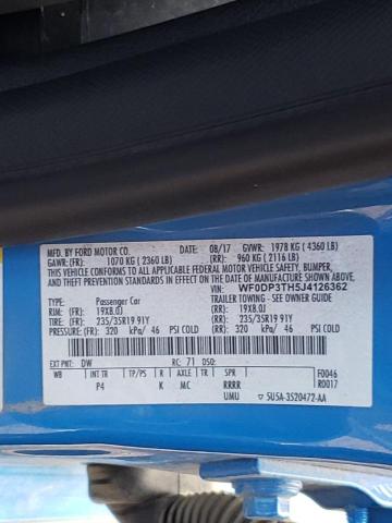Photo 10 from auction – 2018 FORD FOCUS RS with VIN WF0DP3TH5J4126362