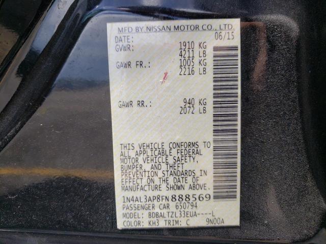 Photo 10 from auction – 2015 NISSAN ALTIMA 2.5 with VIN 1N4AL3AP8FN888569