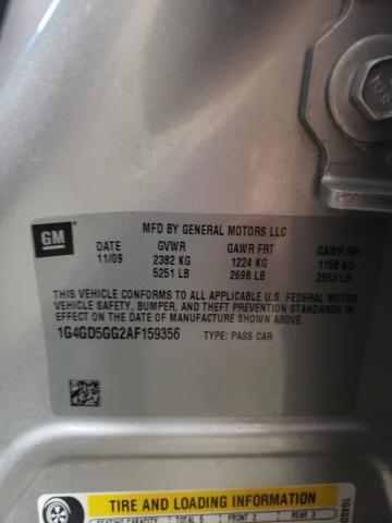 Photo 10 from auction – 2010 BUICK LACROSSE C with VIN 1G4GD5GG2AF159356