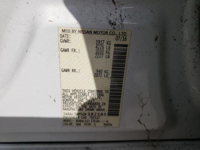 Photo 10 from auction – 2016 NISSAN ALTIMA 2.5 with VIN 1N4AL3AP5GN382585
