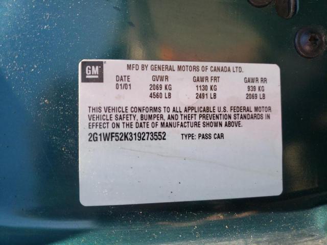 Photo 10 from auction – 2001 CHEVROLET IMPALA with VIN 2G1WF52K319273552