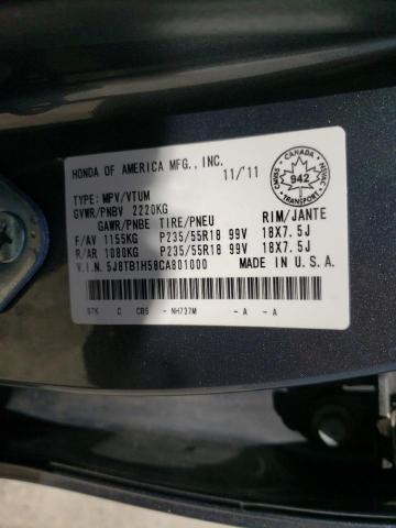 Photo 10 from auction – 2012 ACURA RDX TECHNO with VIN 5J8TB1H58CA801000