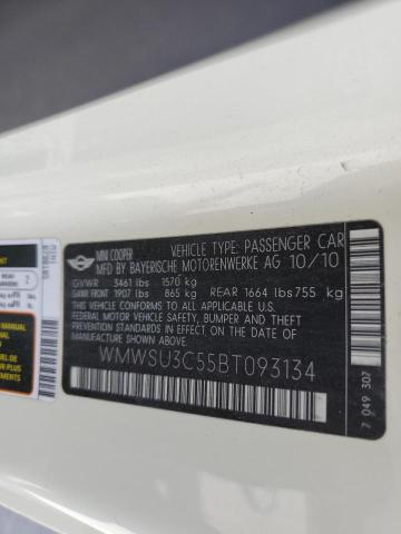 Photo 10 from auction – 2011 MINI COOPER with VIN WMWSU3C55BT093134