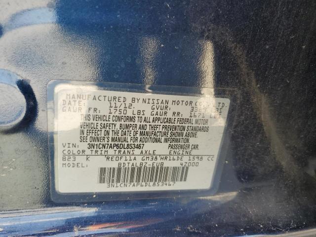 Photo 10 from auction – 2013 NISSAN VERSA S with VIN 3N1CN7AP6DL853467