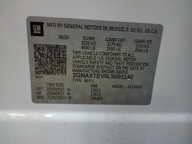 Photo 10 from auction – 2020 CHEVROLET EQUINOX LT with VIN 3GNAXTEV6LS691142