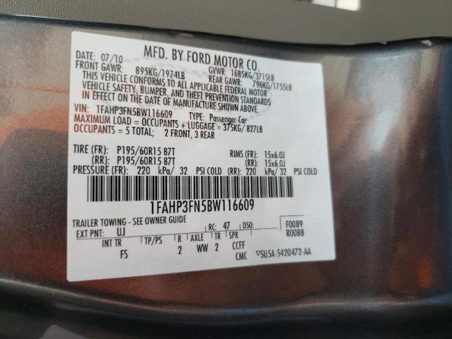 Photo 10 from auction – 2011 FORD FOCUS SE with VIN 1FAHP3FN5BW116609