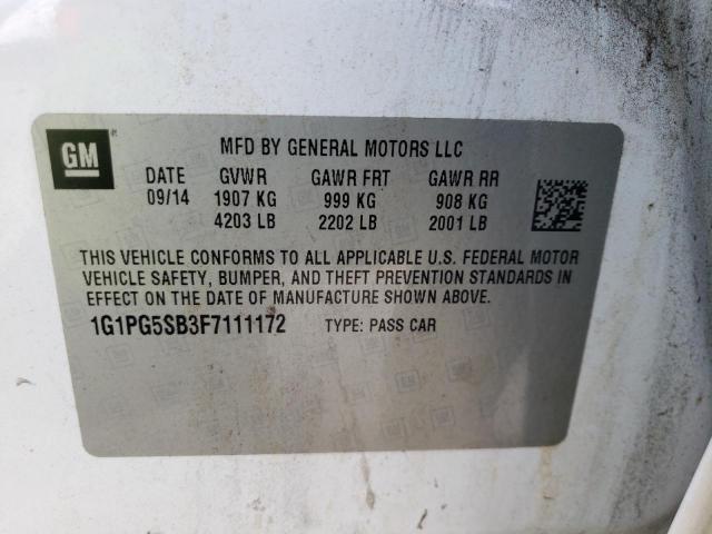 Photo 10 from auction – 2015 CHEVROLET CRUZE LTZ with VIN 1G1PG5SB3F7111172