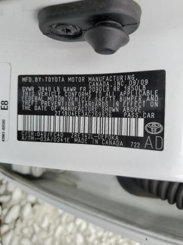 Photo 10 from auction – 2010 TOYOTA COROLLA with VIN 2T1BU4EE3AC269836