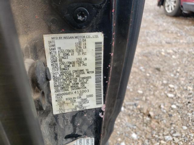 Photo 10 from auction – 2005 NISSAN FRONTIER K with VIN 1N6AD06U05C415003